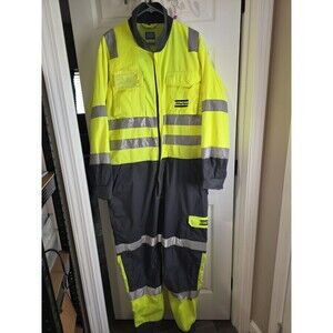 Portwest Contrast Coverall lined NWT S485 XL  Hi Vis yellow/ navy